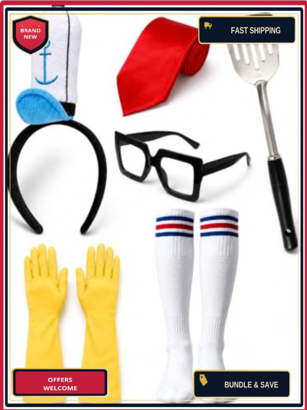 Adult Sea Square Cartoon Costume Set 6 Piece Polyester Cosplay Halloween